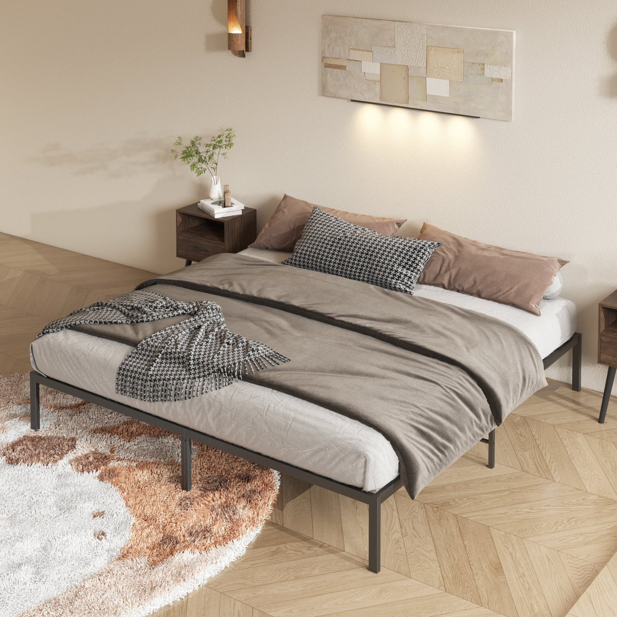 Queen Heavy Duty Metal Platform Bed Frame G453