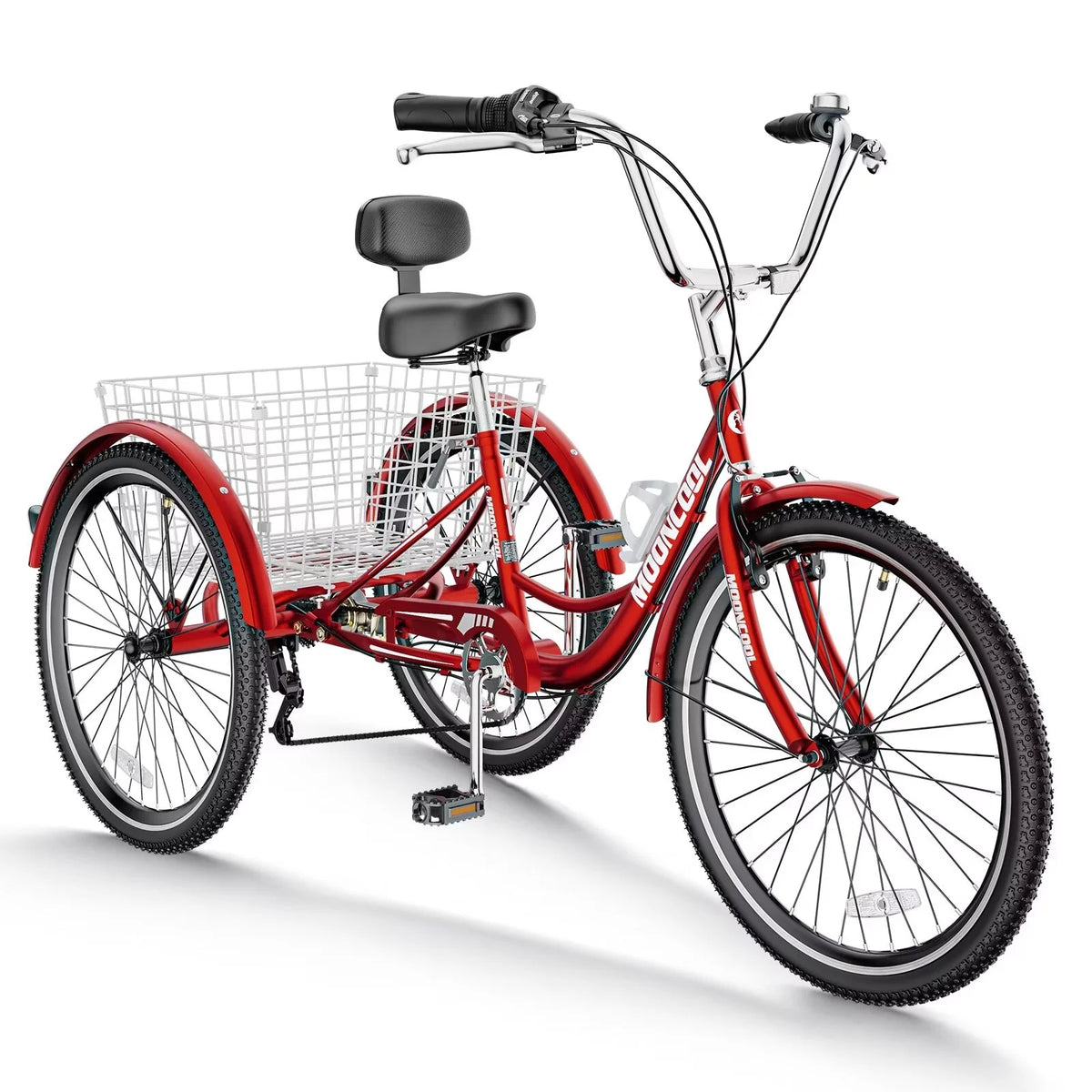 Adult Tricycles 3 Wheel 7 Speed 26 inch Tire Cruiser Bike with Low Step Through Frame and Big Basket G5436
