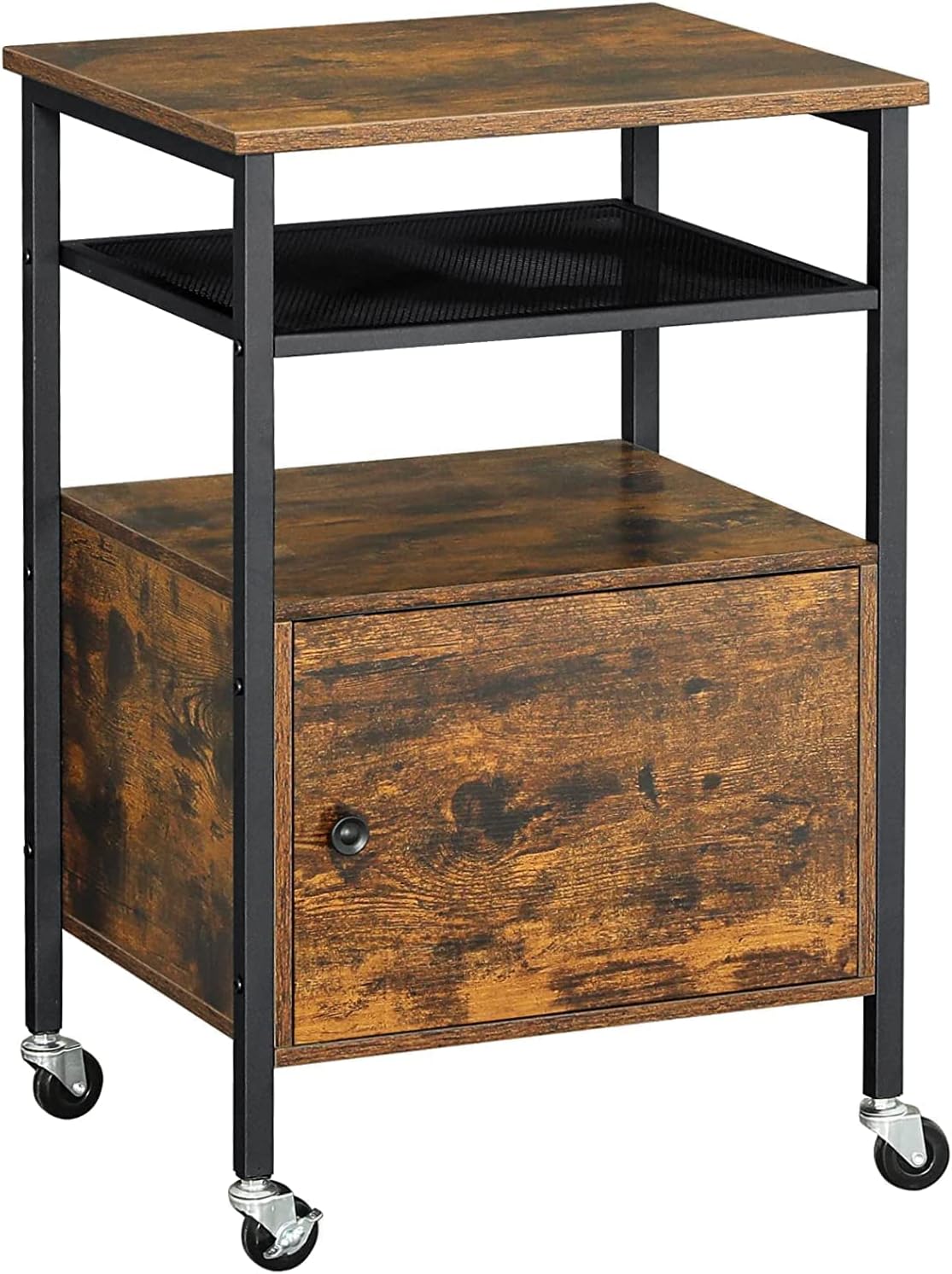 4-Tier Rolling Printer Cart with Storage Shelves E854489