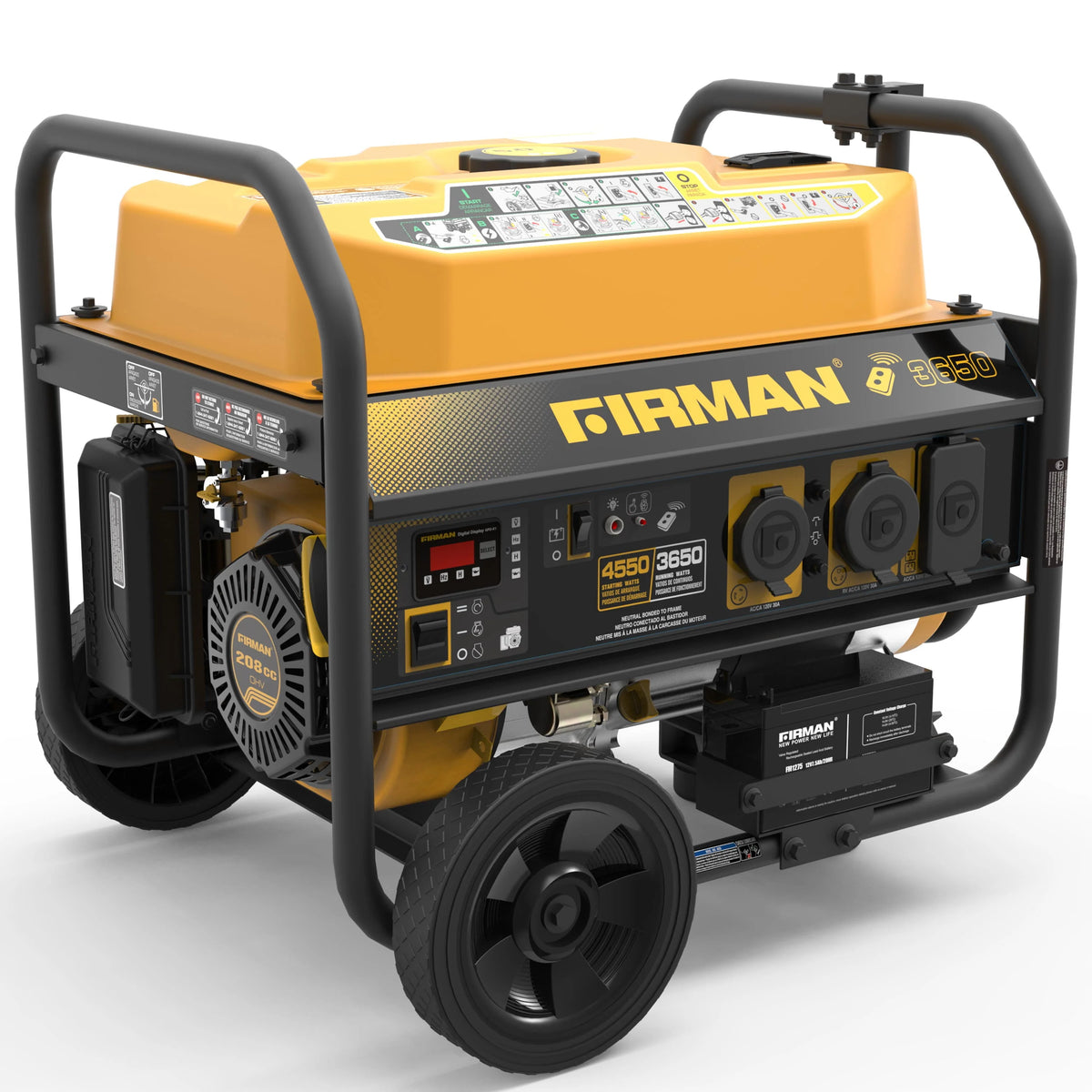 Gas Powered 4550-3650W Portable Generator with Wheel Kit N1577