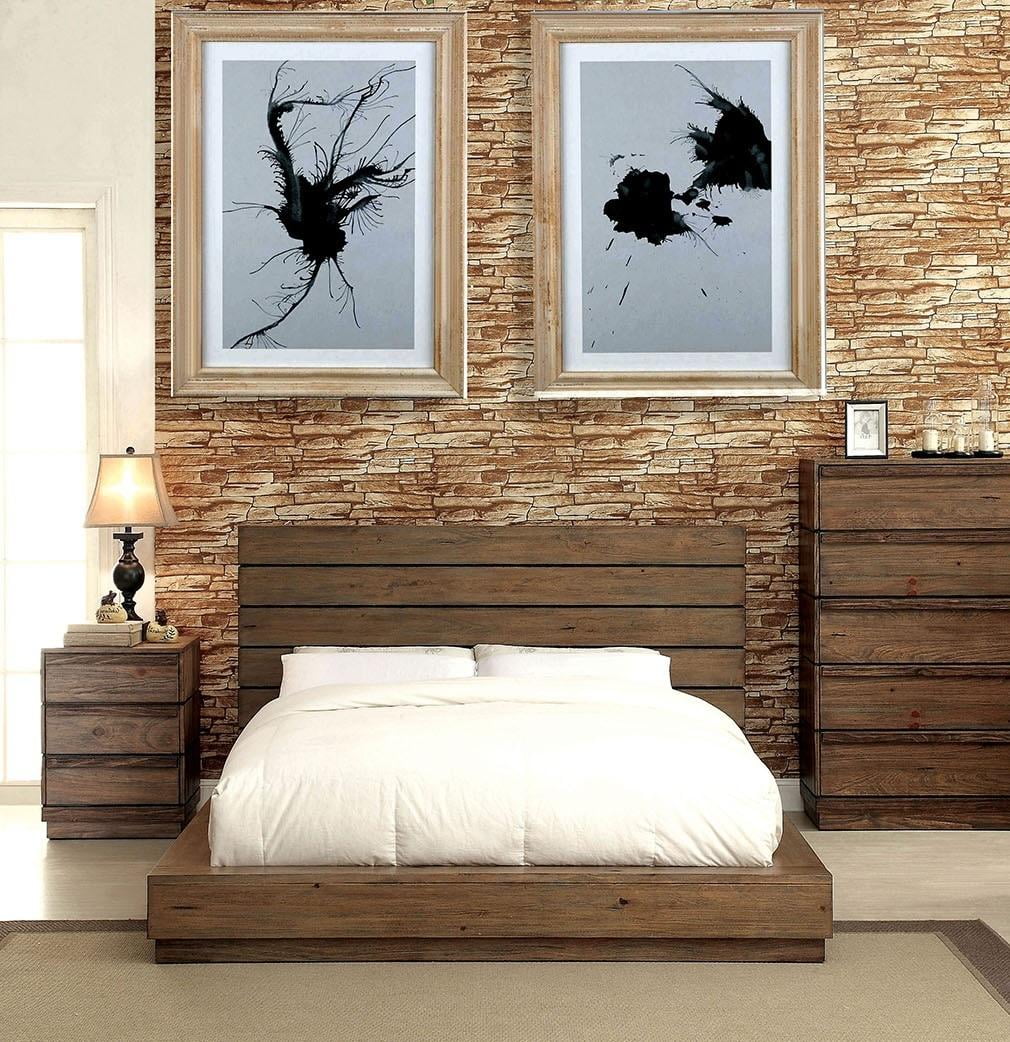 Solid Wood King Bedroom Set 3pcs J88999
