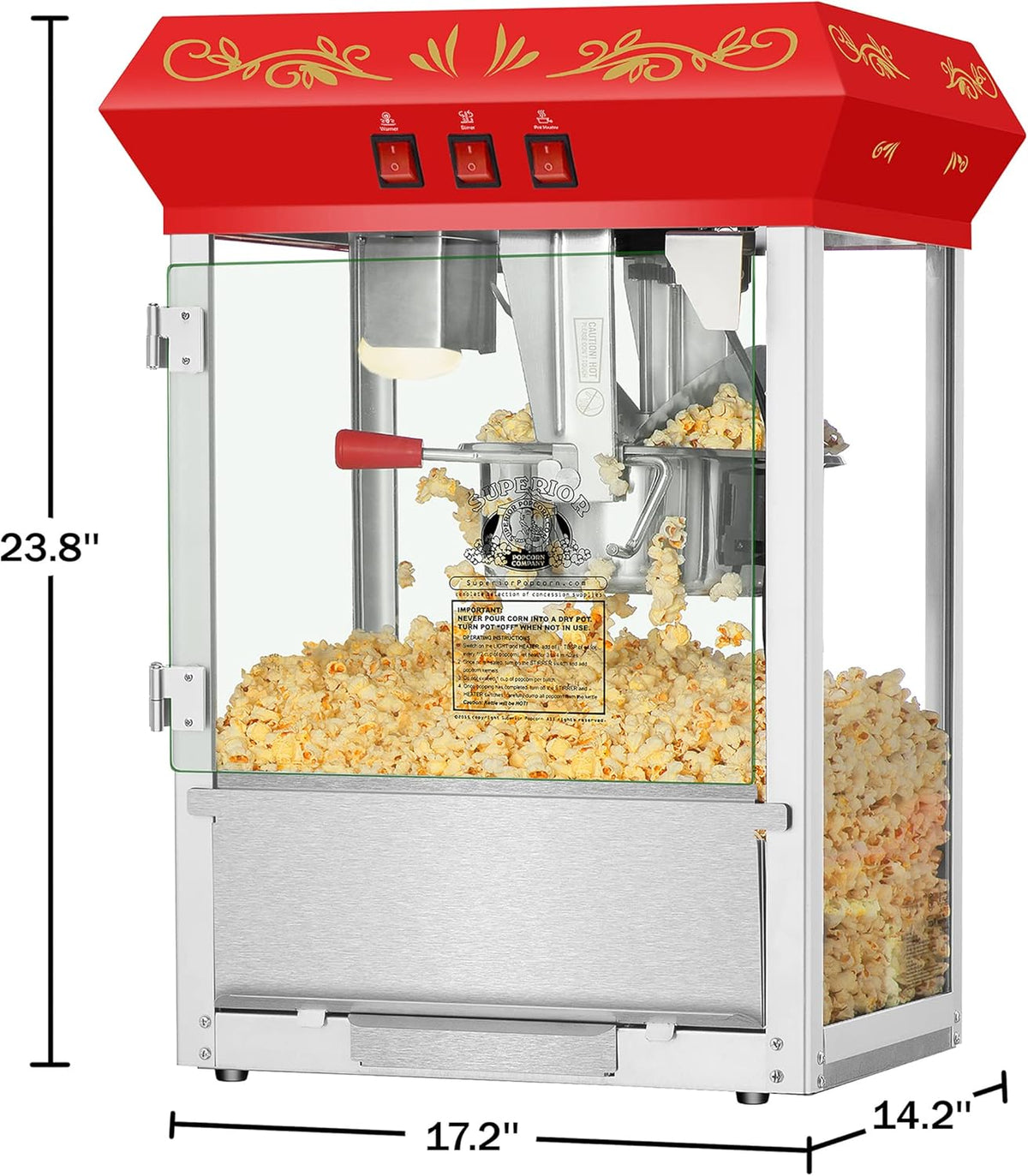 Red 3-Gallon Popcorn Popper W4409