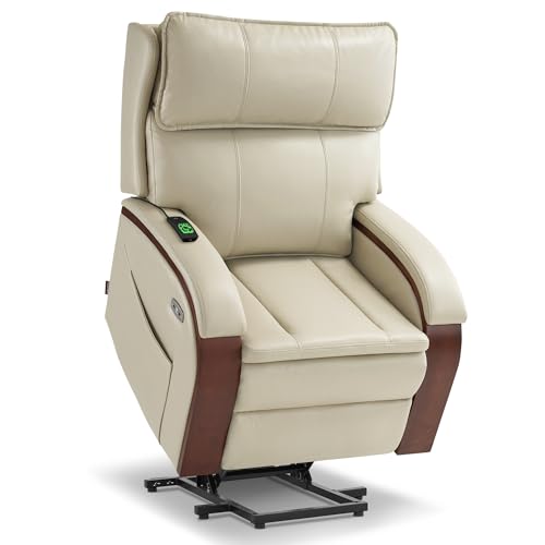 Power Lift Recliner Chair Sofa with Massage and Heat Faux Leather Q399764