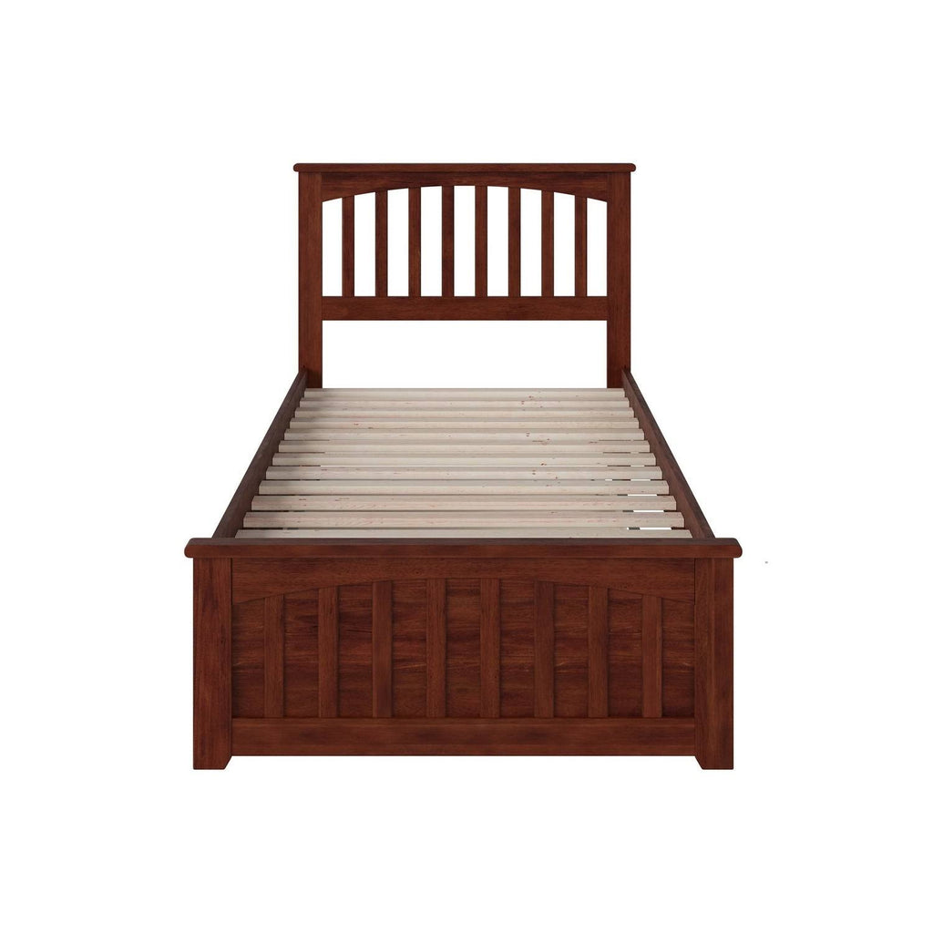 Walnut Twin Extra Long Bed with Trundle Y482300