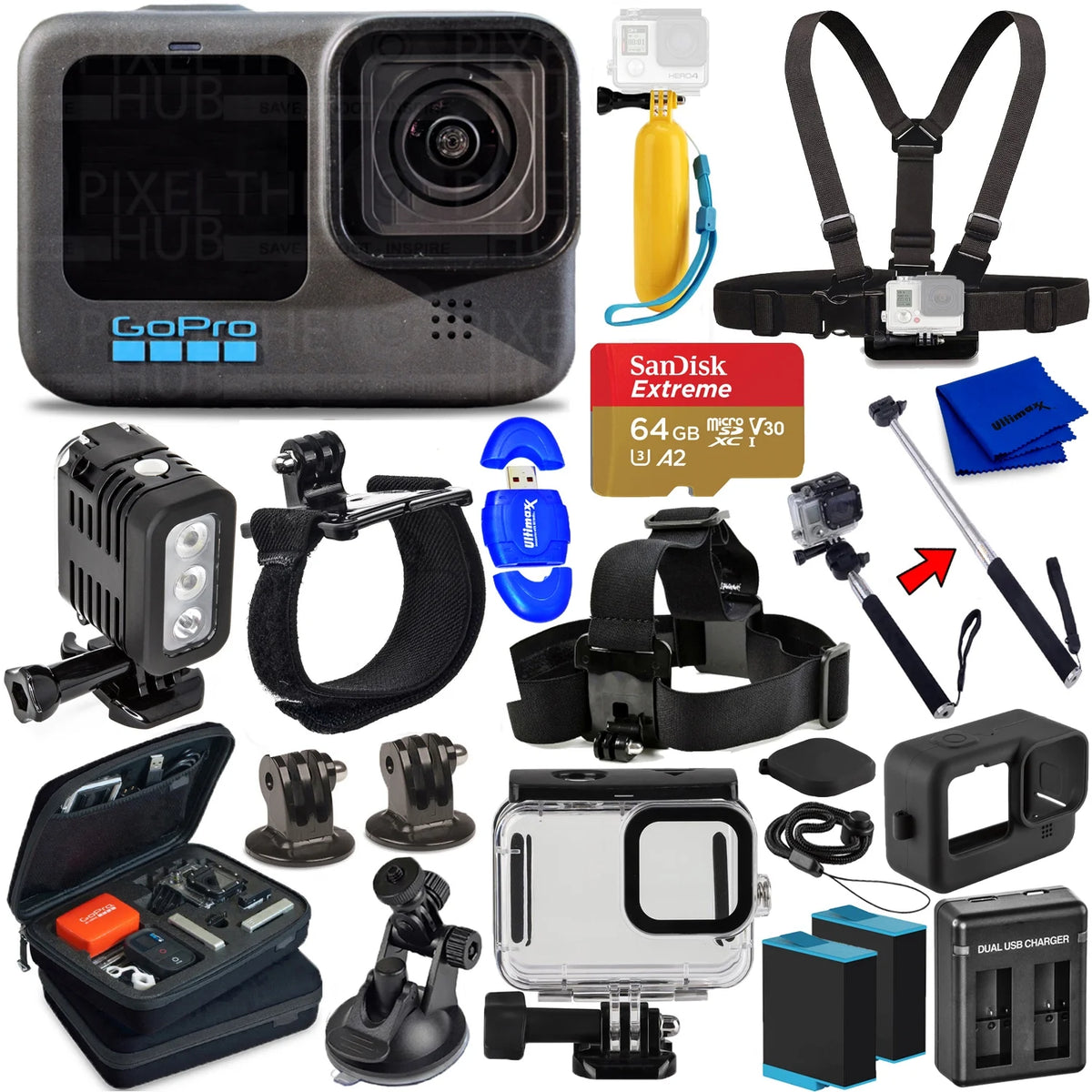 Black Camcorder Bundle with 64GB and Underwater Case Q975