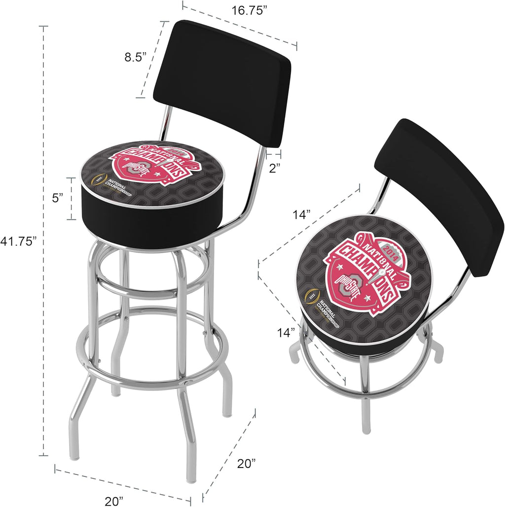 Black Swivel Bar Stool with Foam Padded Seat and Back S8881