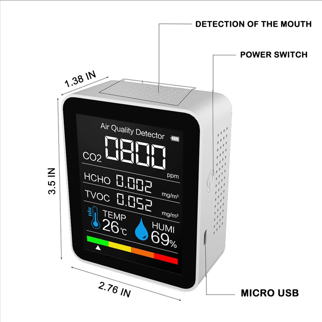 Portable 5 in 1 Air Quality Detector Pack of 2 G97861