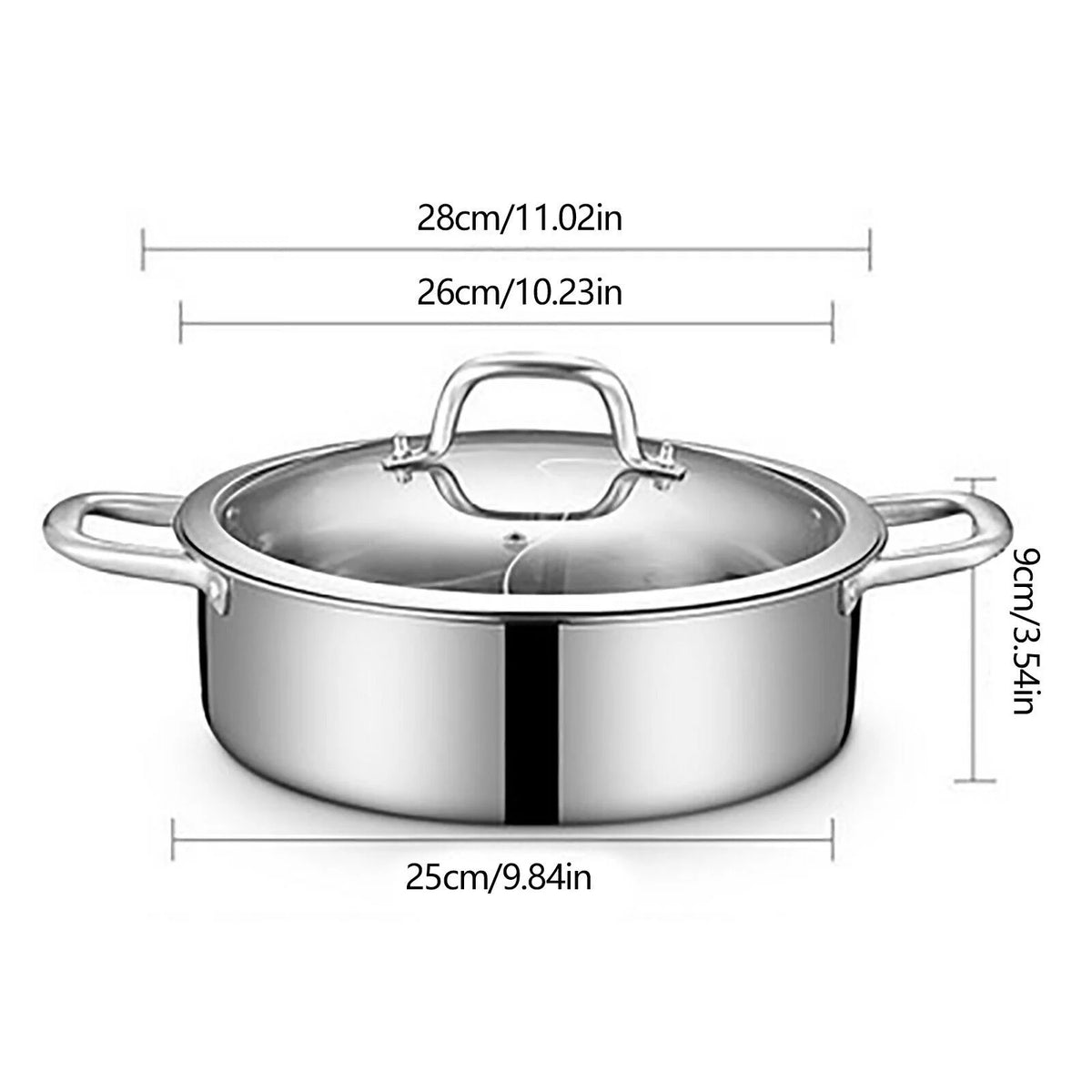 Stainless Steel Shabu Hot Pot Compatible Pot U854220