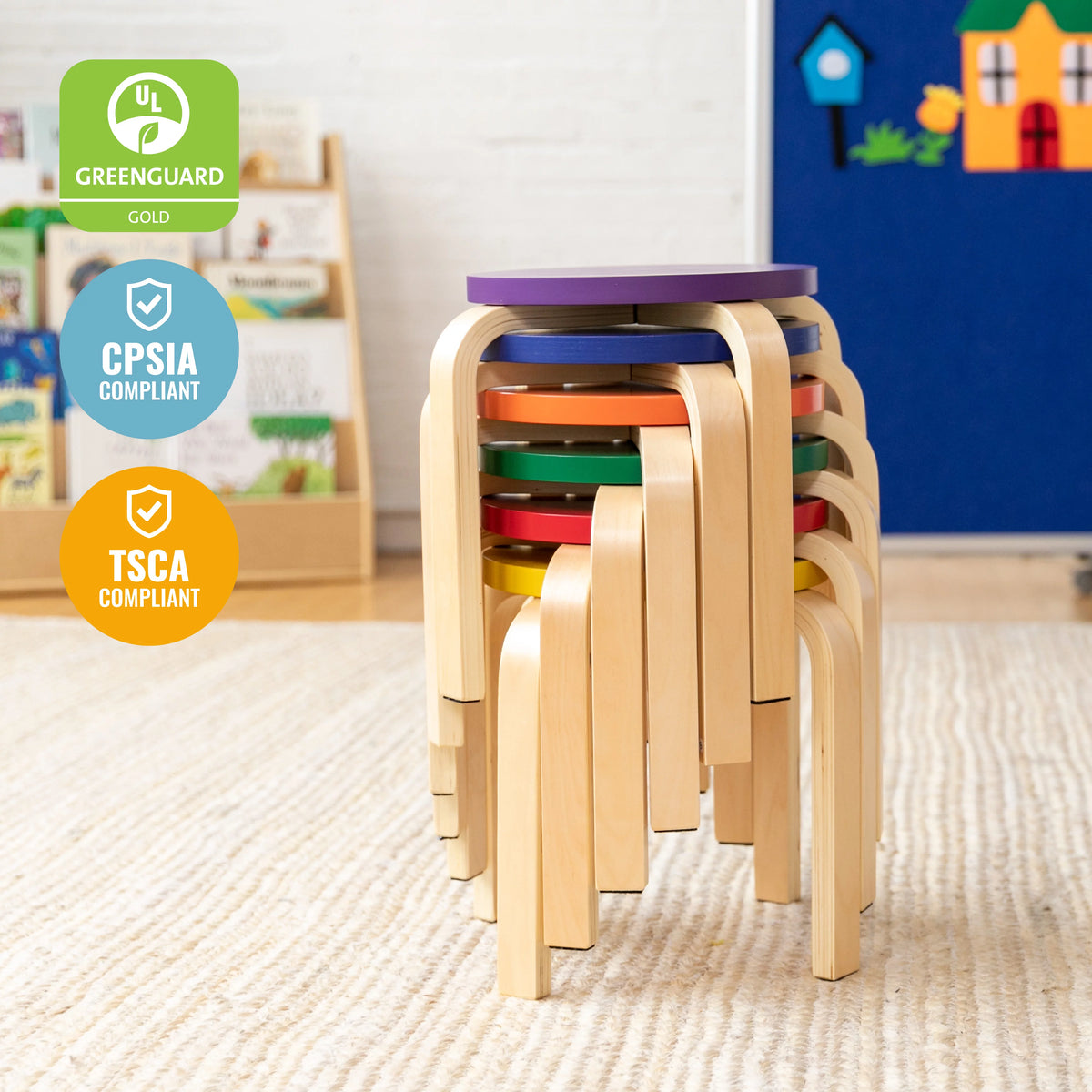 Assorted 6-Piece Stackable Stools O829