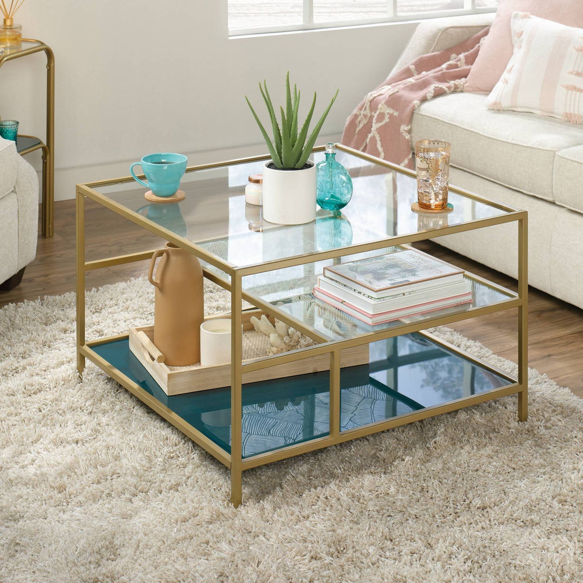 Coral Cape Coffee Table Satin Gold K84256