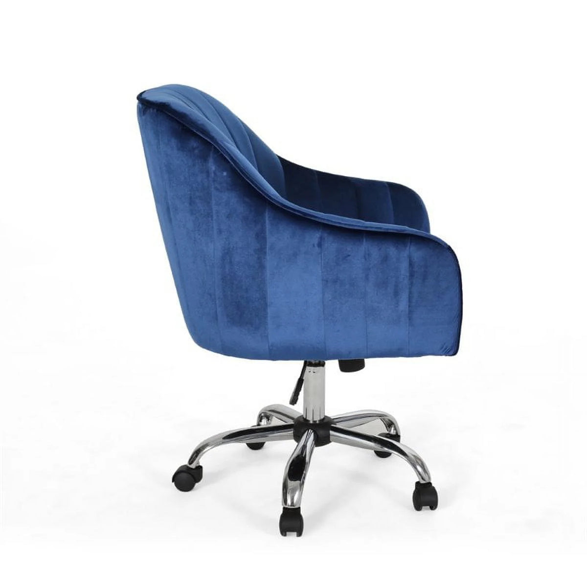 Navy Blue Velvet Swivel Chair D5751