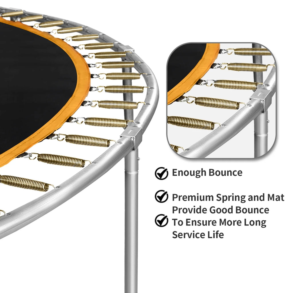 14ft Trampoline with Basketball Hoop and Ladder C3455