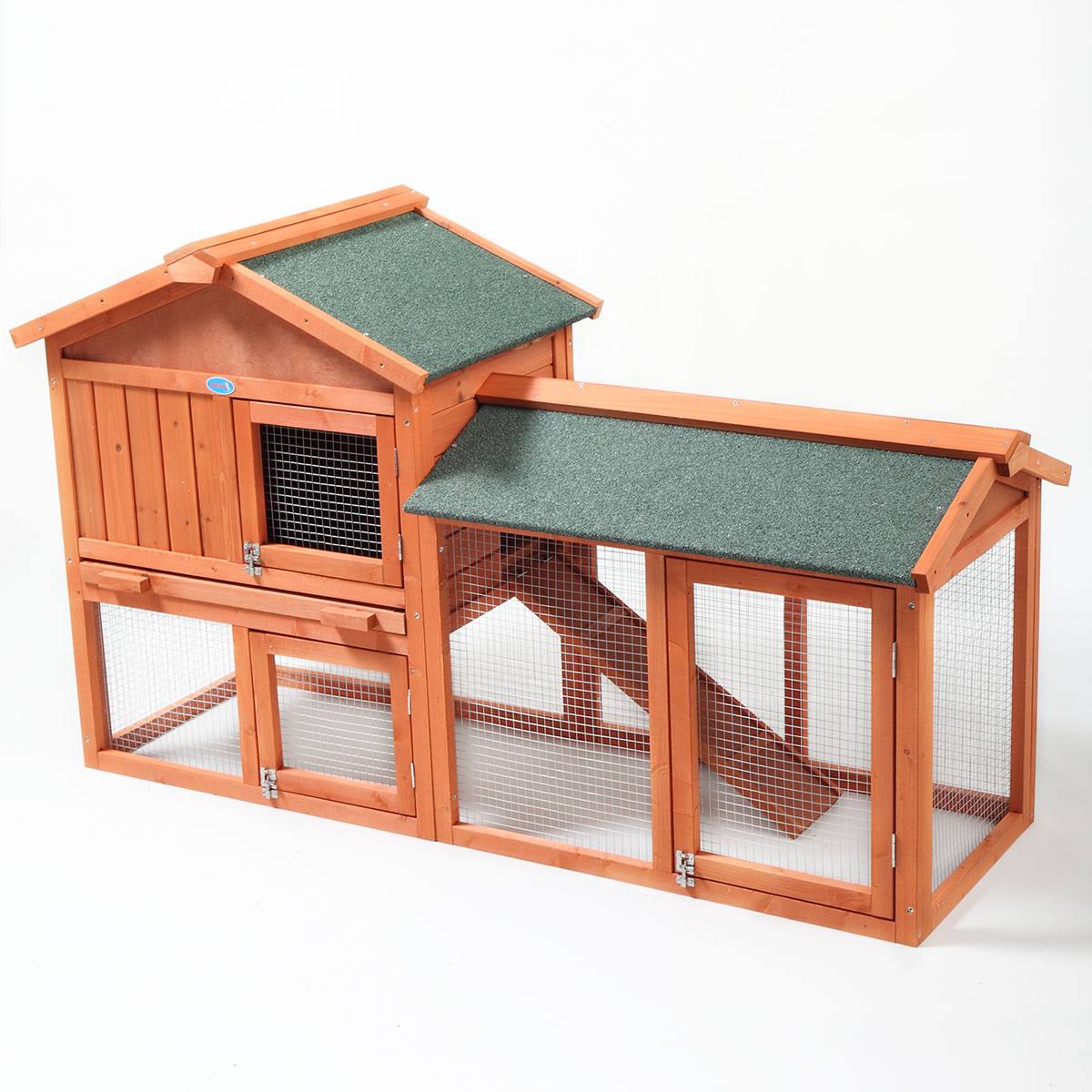 2 Story Outdoor Wooden Chicken Coop Rabbit Hutch Cage P25887