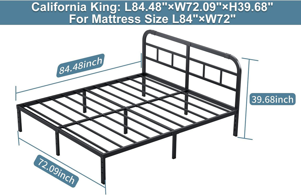 14” Heavy Duty Metal Bed Frame, California King R9406