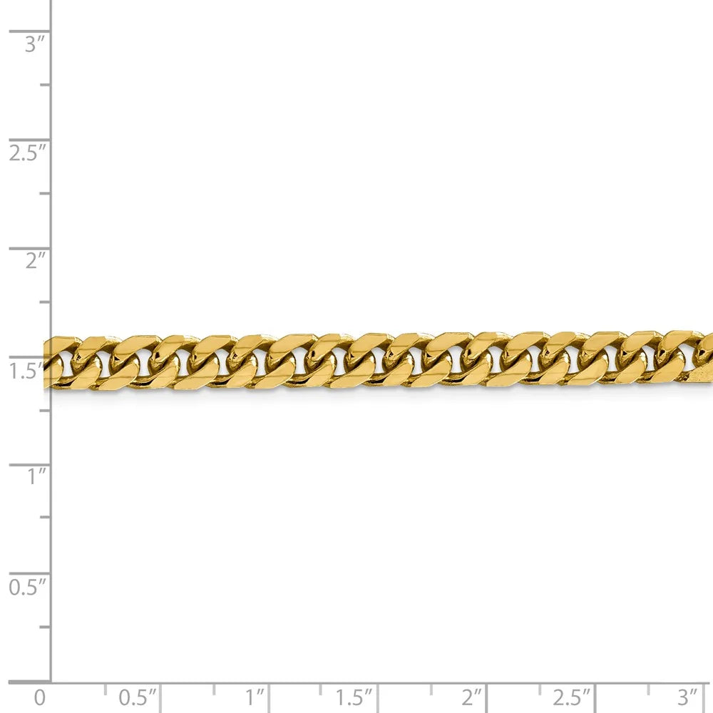 14kt Yellow Gold 6.25mm Solid Miami Cuban Chain 20 inch Lobster Clasp Q886