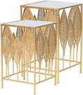 Gold Metal Slim Console Table Set of 2 A182