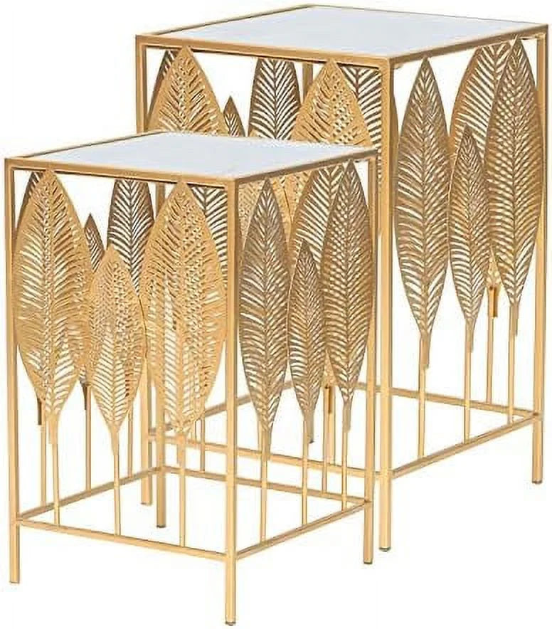 Gold Metal Slim Console Table Set of 2 A182
