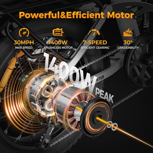 1400W Peak Motor 30MPH Max Speed 624WH Removable Battery Full Suspension 20 * 4.0 Fat Tire Foldable Ebike B375