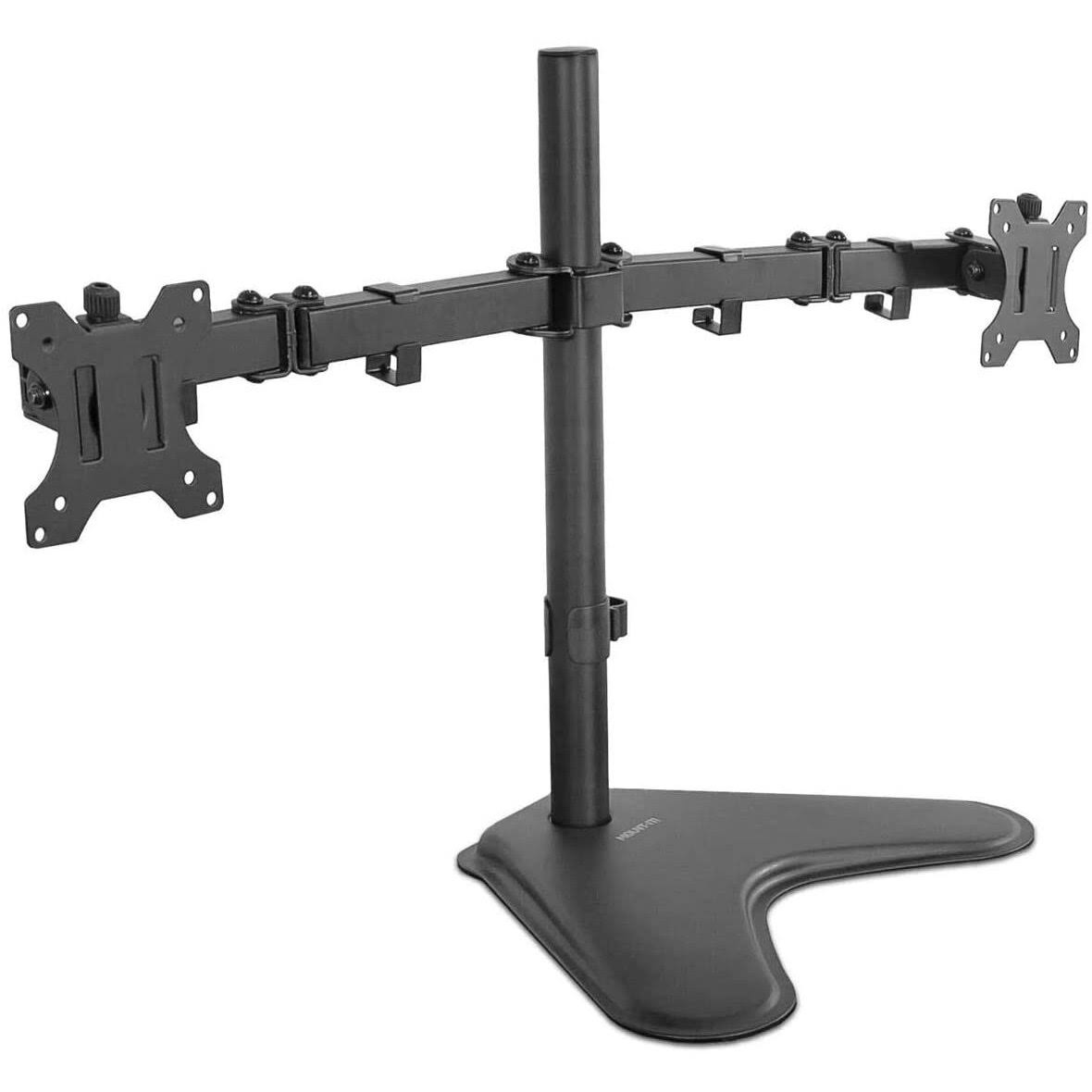 Black Dual Monitor Desk Stand W201