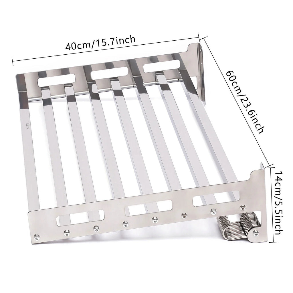 Wall Mount Microwave Oven Shelf Storage Bracket with 12 Hook Stainless D192135