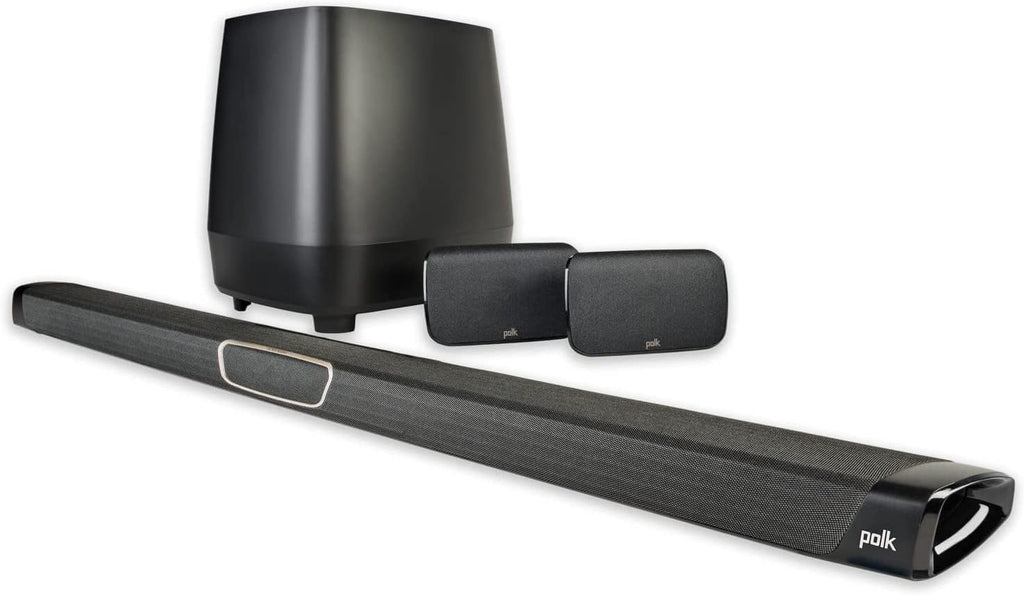 Black Wireless Surround Sound Bar with Subwoofer and Two Speakers V57738