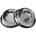 2 Packs Stainless Steel Dog Bowl with Anti-Skid Rubber Base J57650
