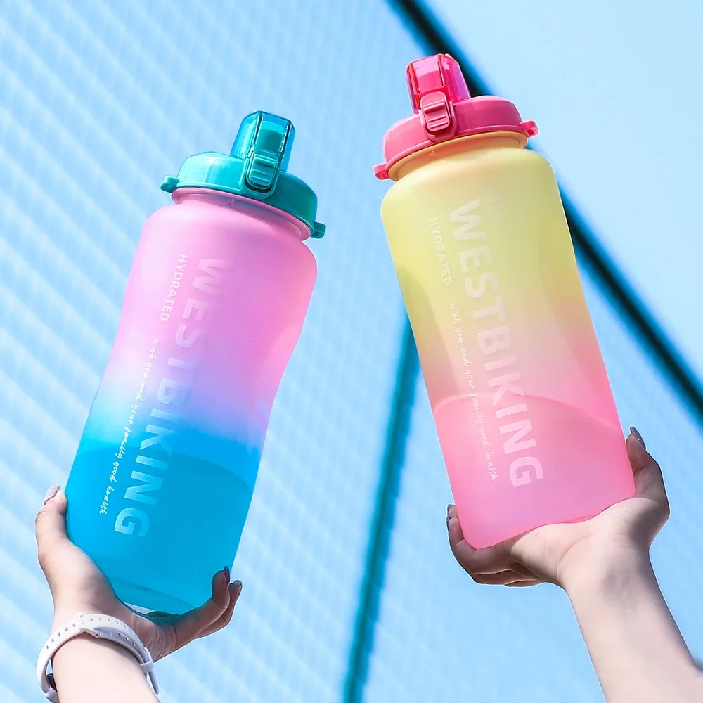 Sports Water Bottle with Straw Large Capacity F671