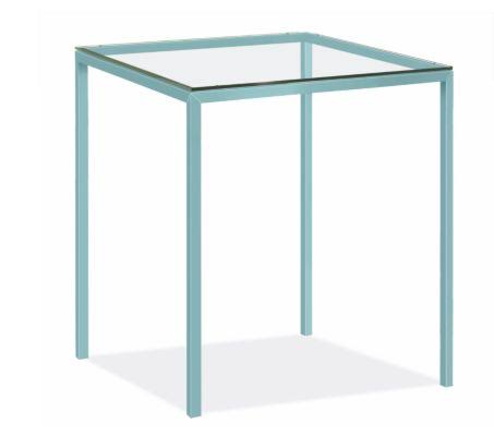 Clear Tempered Glass Bar Table with Ocean Blue Base T2765