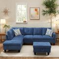97" L Shaped Faux Leather Sectional Sofa with Storage Ottoman X487
