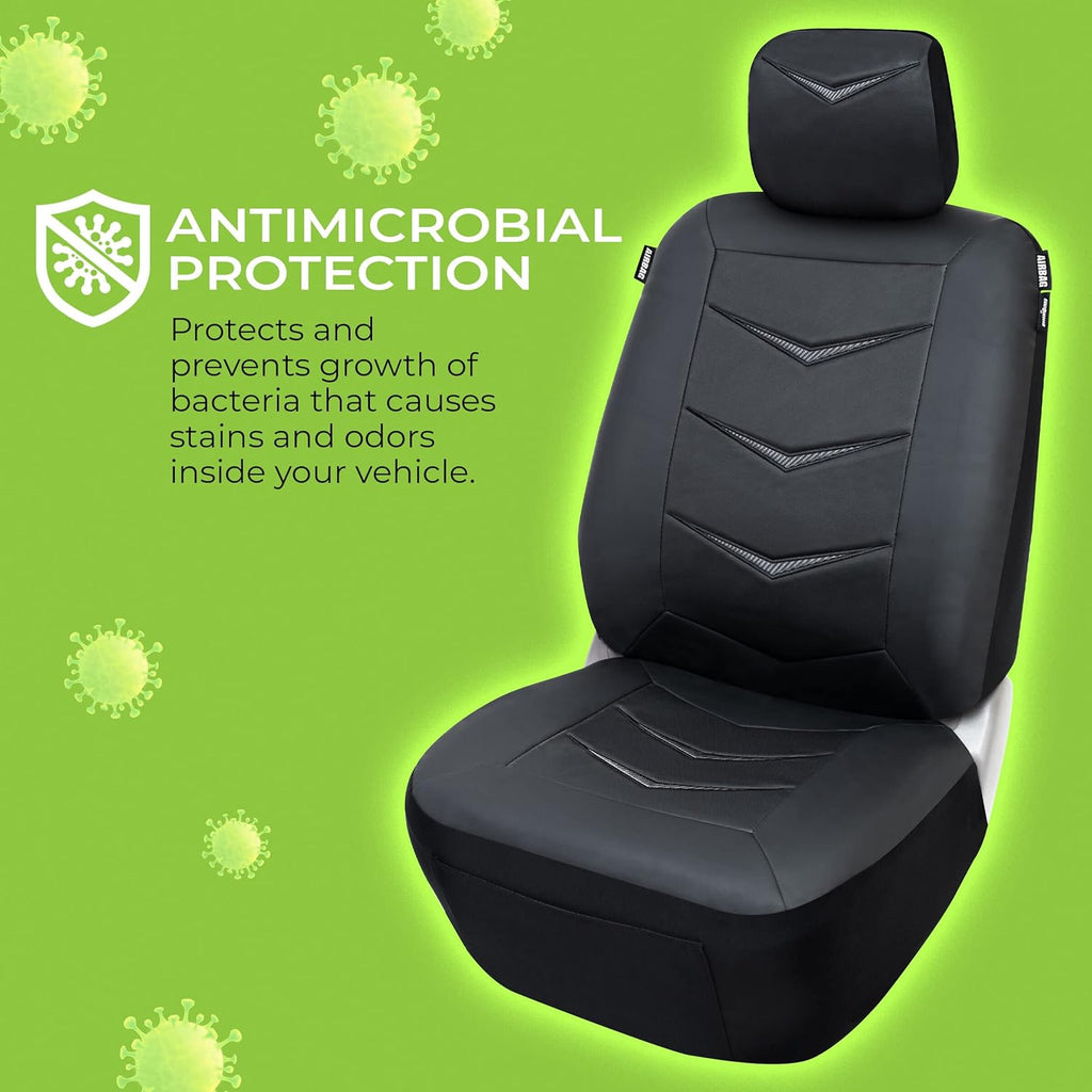 Soft Faux Leather Car Seat Cover, Universal Fit, Black A633722