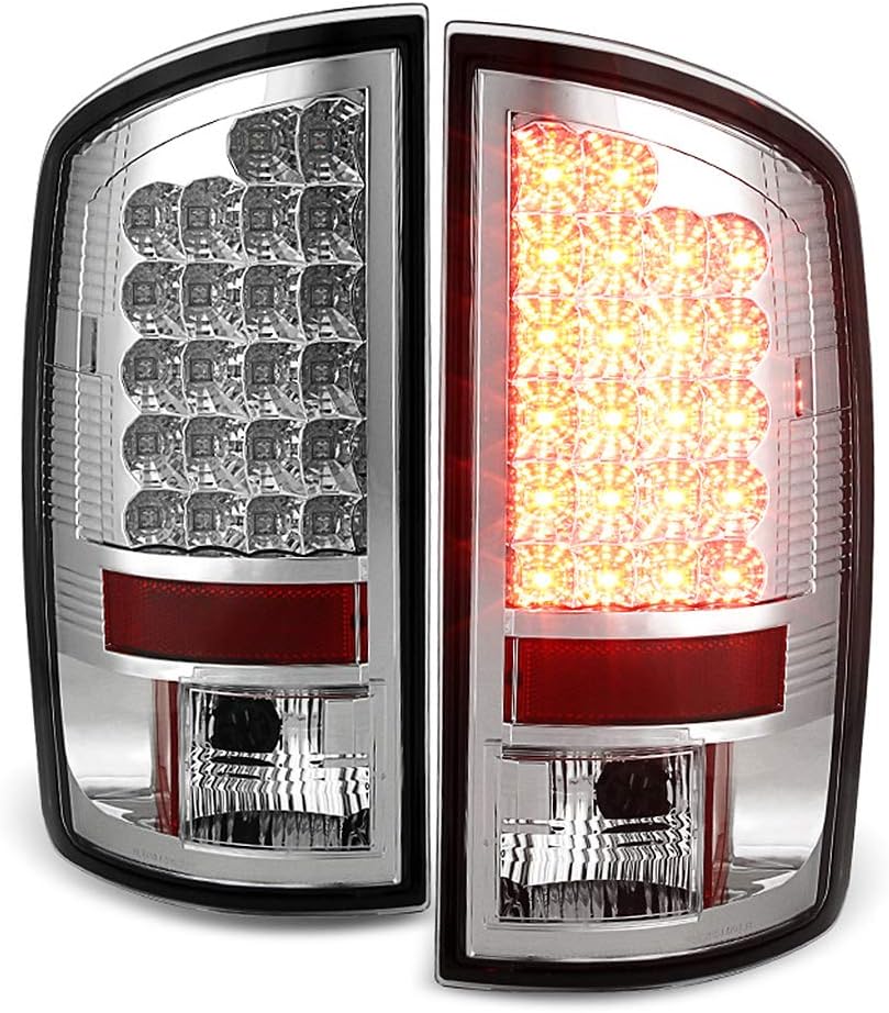 Chrome LED Tail Lights Brake Lamps Set Left+Right H12692