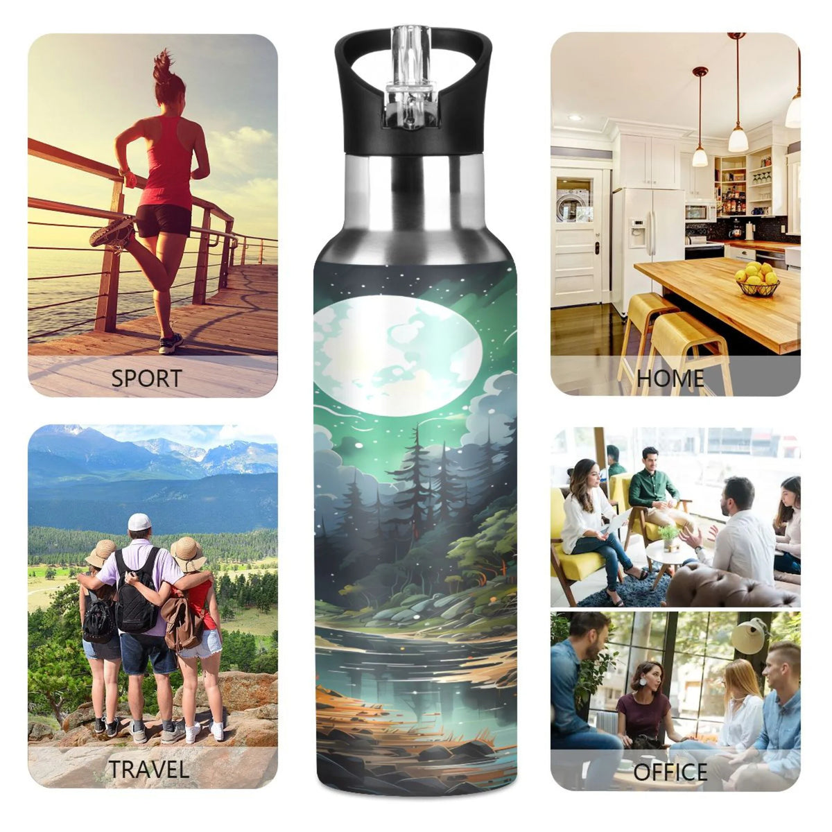 Stainless Steel Insulated Water Bottle with Straw Lid Z2667