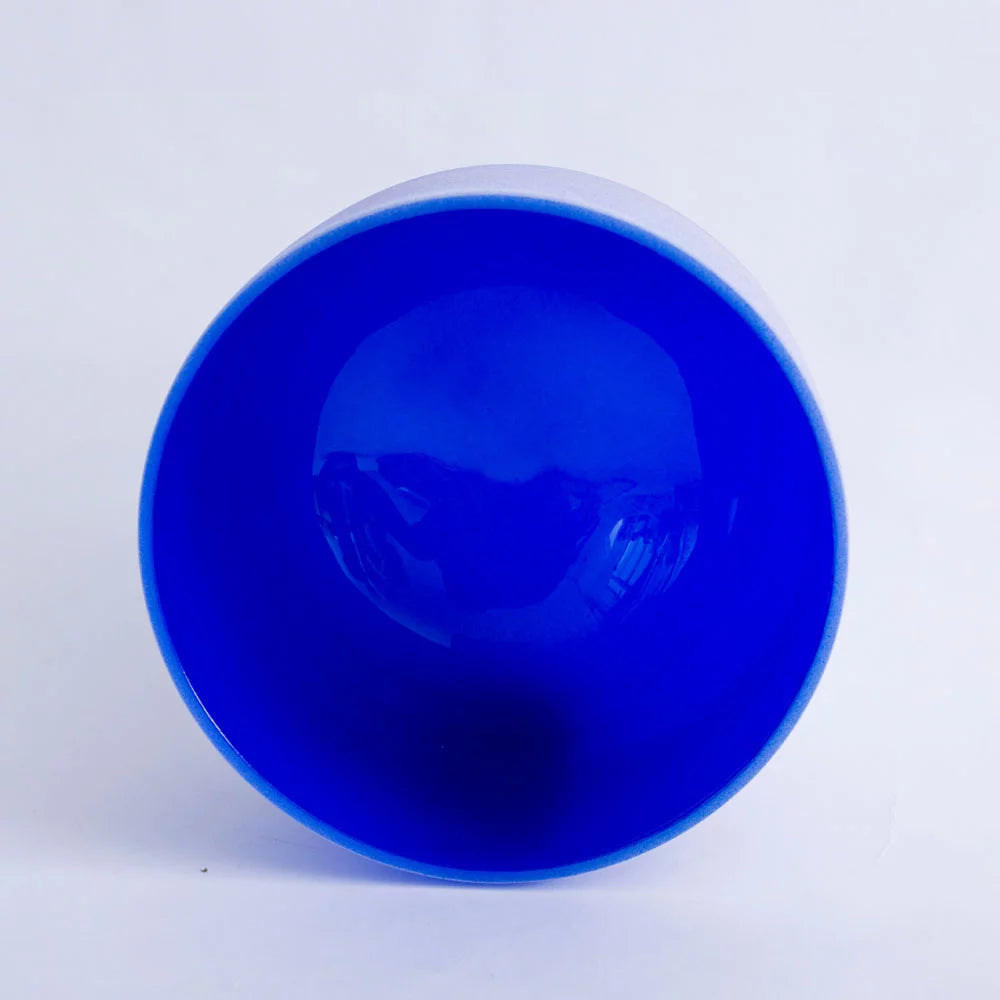 Blue Frosted G Throat Chakra Quartz Crystal Singing Bowl 10 inch C57804