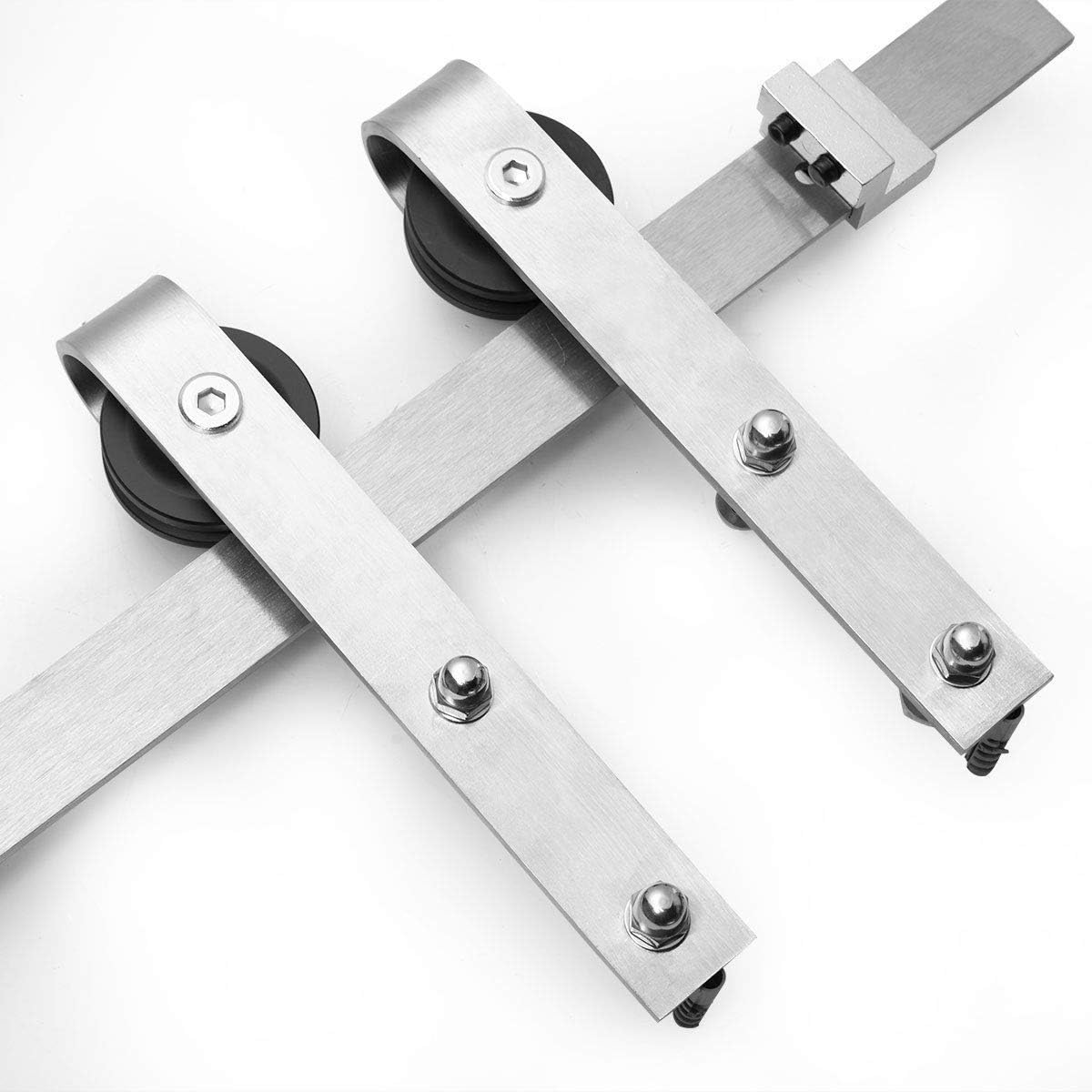 Solid Barn Door with Stainless Steel Rail Hardware Kit O93846