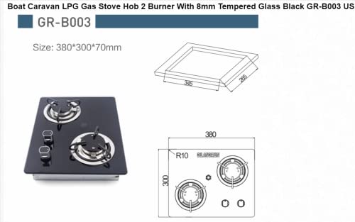 2 Burner Built-In RV Cooktop Stove with Tempered Glass Stainless Steel H5689