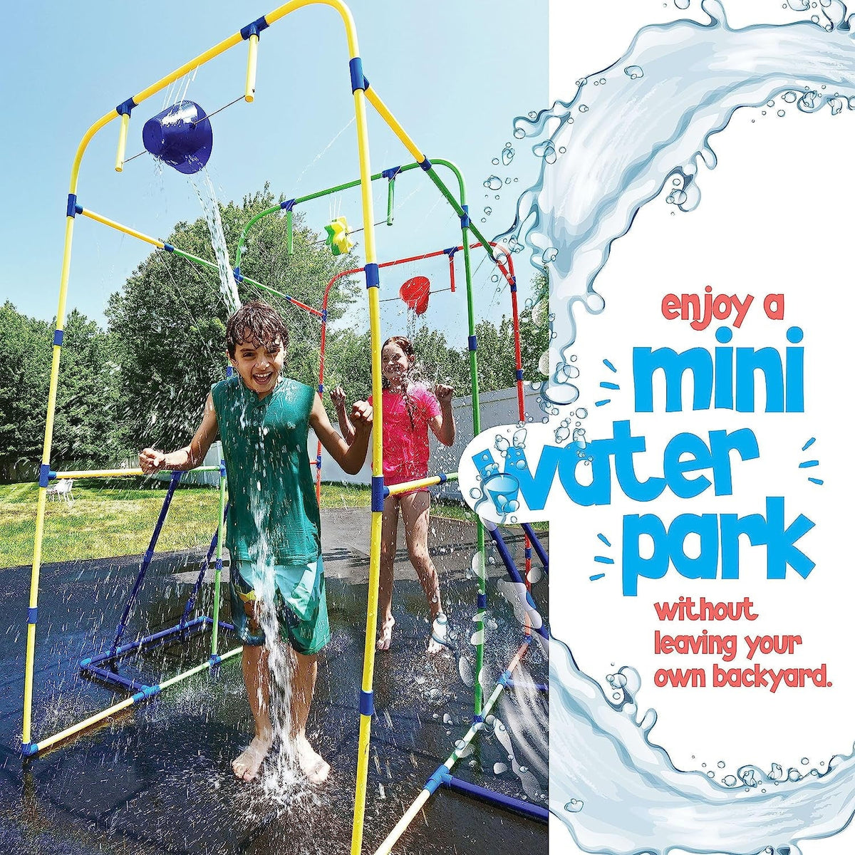 Waterpark Sprinkler Water Toy with Dump Buckets and Splash Wheel O524