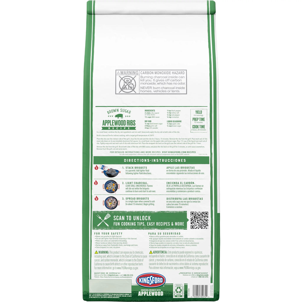 Charcoal Briquettes with Applewood, 16 Pounds I440174