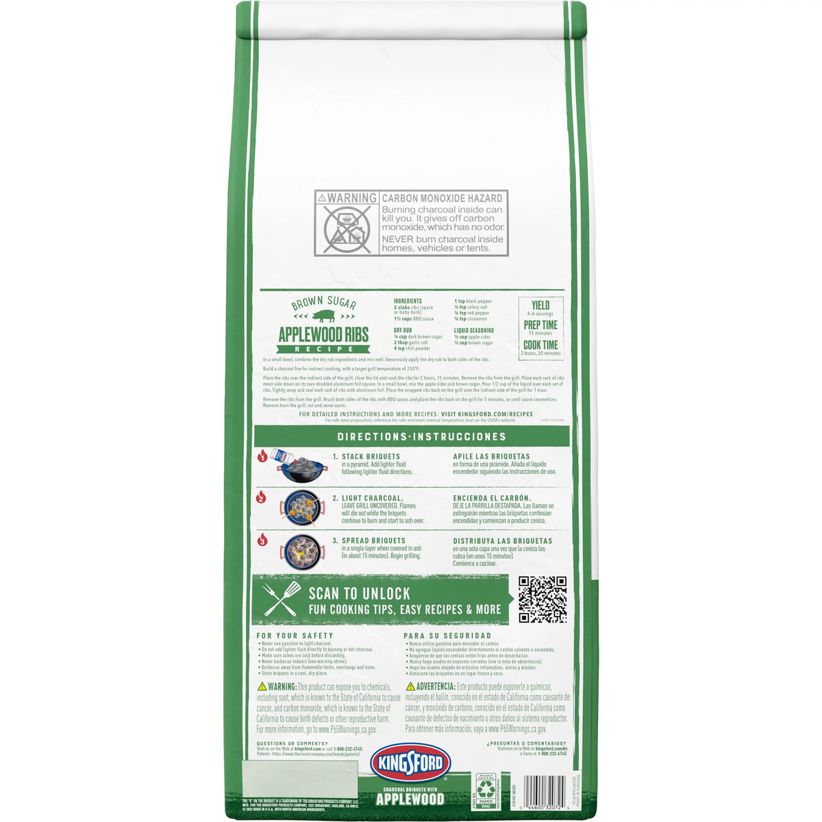 Charcoal Briquettes with Applewood, 16 Pounds I440174