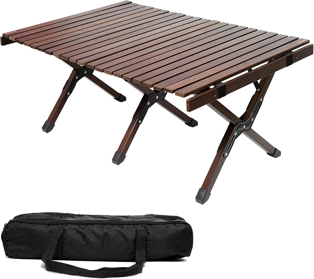 Portable Folding Wooden Camping Table with Carry Bag J5096