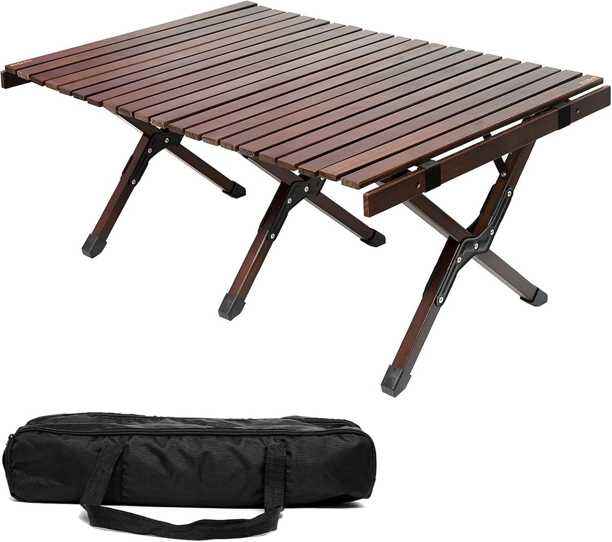 Portable Folding Wooden Camping Table with Carry Bag J5096