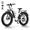 Electric Bike 26 x 4.0 Fat Tire Step-Thru 750W Motor 48V 14.5A Battery 7 Speed White F730865