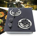 2 Burner Built-In RV Cooktop Stove with Tempered Glass Stainless Steel H5689