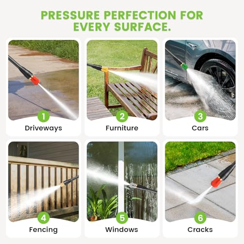 Electric Pressure Washer 5000 PSI 4.0 GPM with 33ft Hose, 4 Nozzle and Foam Cannon, Green M92772