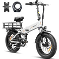 1400W Peak Motor 30MPH Max Speed 624WH Removable Battery Full Suspension 20 * 4.0 Fat Tire Foldable Ebike B375