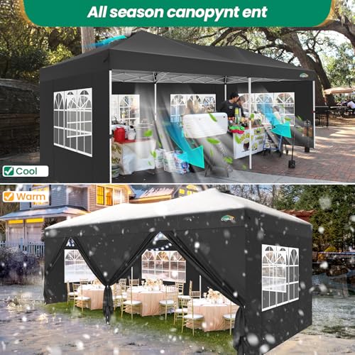 10x20 Pop Up Canopy Tent with 6 Sidewalls White O30620