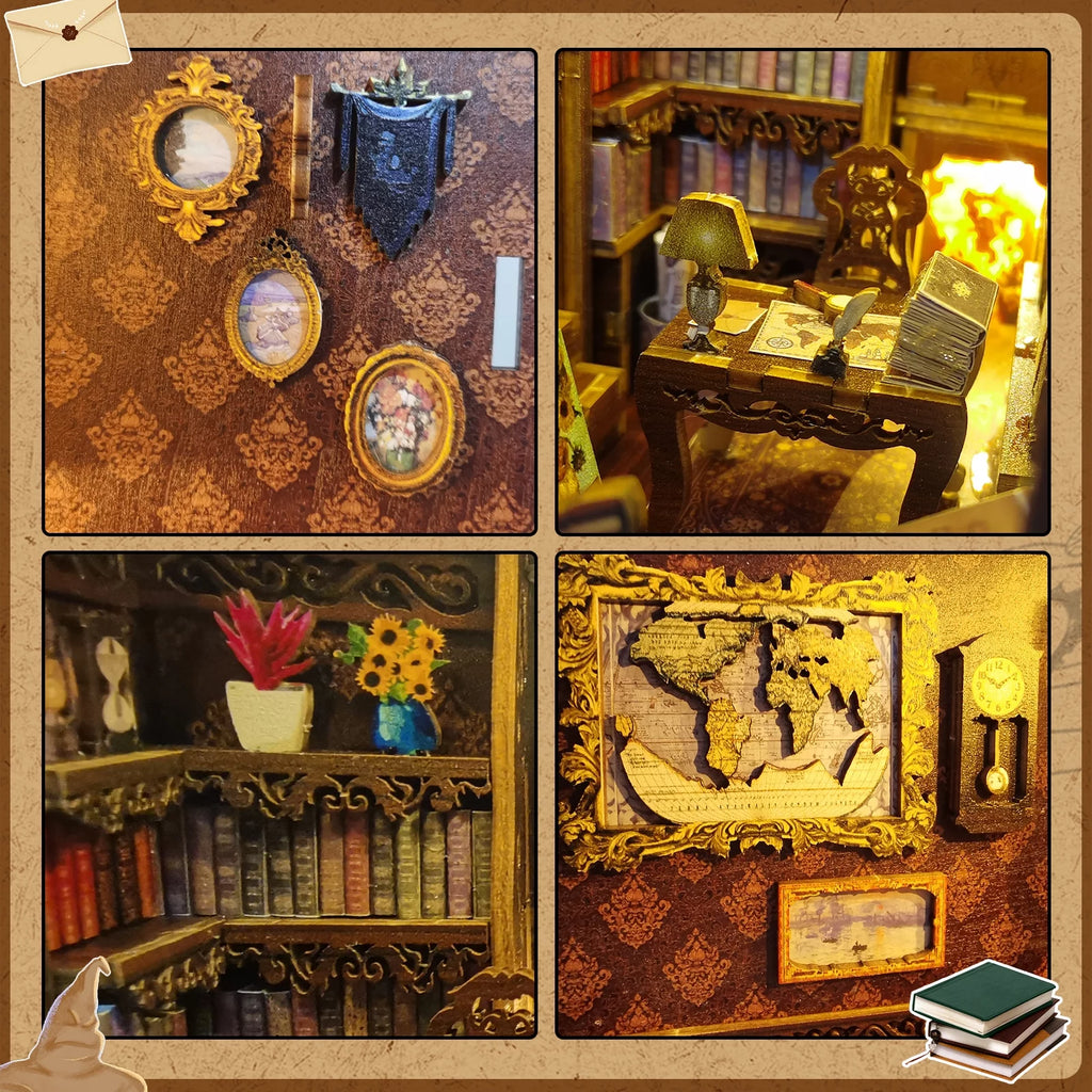 Wooden 3D Miniature Book Nook Kit with LED Light X63260