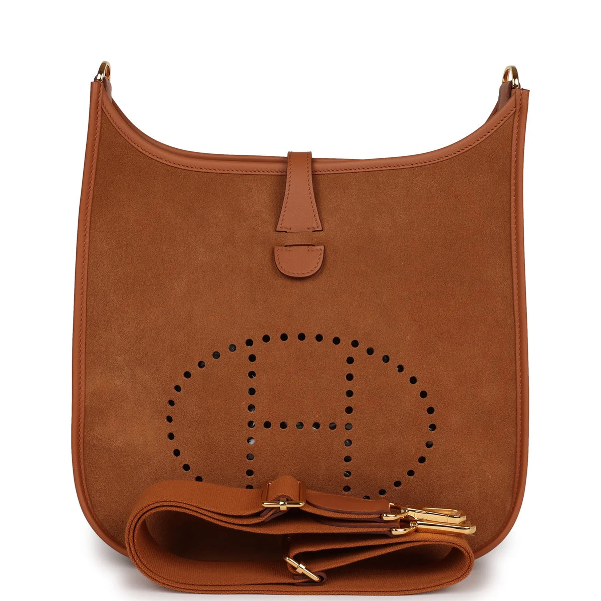 Gold Leather Crossbody Bag I18781