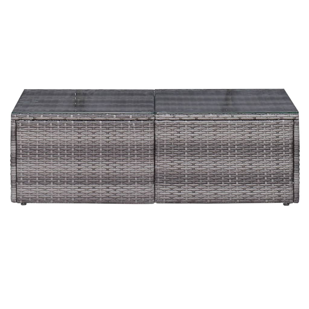 6 Piece Outdoor Sectional Sofa with Coffee Table and Cushion Set Gray Poly Rattan E31974