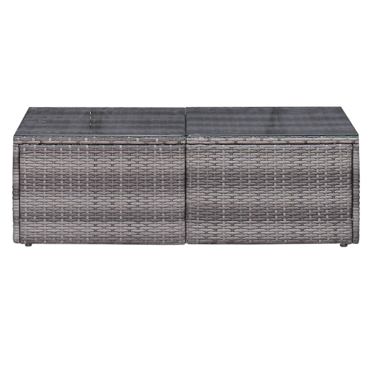 6 Piece Outdoor Sectional Sofa with Coffee Table and Cushion Set Gray Poly Rattan E31974