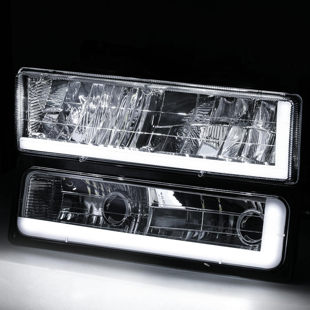 Switchback LED Tube Headlight Assembly with LED Bulbs D2556